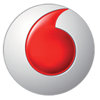 Vodafone (VOD)의 로고.